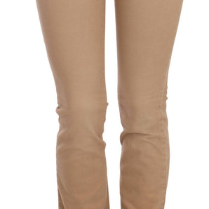 Just Cavalli Chic Brown Mid Waist Skinny Trousers