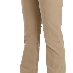 Just Cavalli Beige Mid Waist Straight Leg Pants