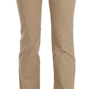 Just Cavalli Beige Mid Waist Straight Leg Pants