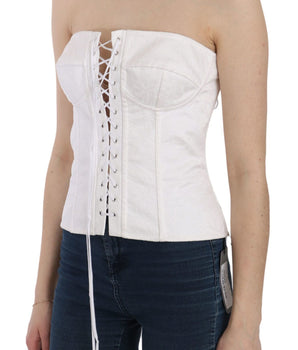 Dolce & Gabbana Elegant White Strapless Corset Top Dolce & Gabbana 