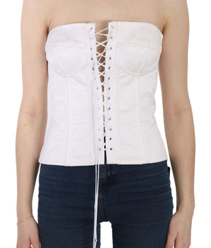 Dolce & Gabbana Elegant White Strapless Corset Top Dolce & Gabbana 