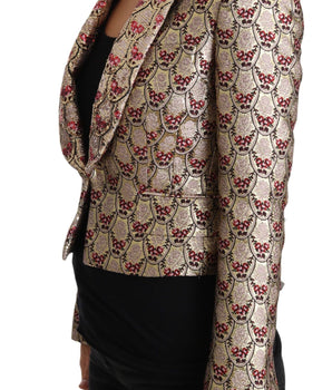 Dolce & Gabbana Glittering Gold Floral Sequined Blazer Jacket Dolce & Gabbana 