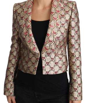 Dolce & Gabbana Glittering Gold Floral Sequined Blazer Jacket Dolce & Gabbana 