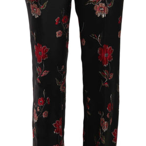 Dolce &amp; Gabbana Elegant Floral Print Boot Cut Trousers