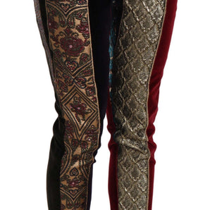 Dolce & Gabbana Elegant Multicolor Jacquard Cropped Pants