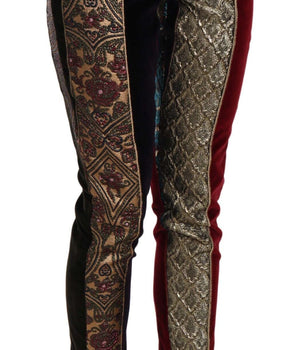 Dolce & Gabbana Multicolor Jacquard Cropped Tapered Pants Dolce & Gabbana 