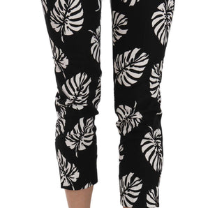 Dolce &amp; Gabbana Elegant Skinny Capri With Palm Print