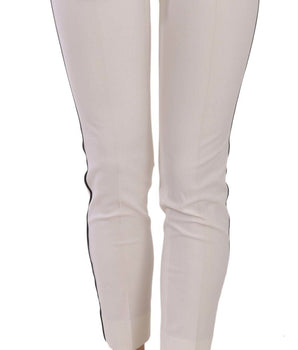 Dolce & Gabbana White Side Stripe Cropped Skinny Pants Dolce & Gabbana 