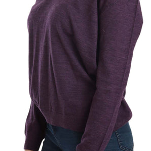 BYBLOS Elegant Purple V-Neck Wool Blouse