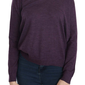 BYBLOS Elegante blusa de lana con cuello en V color morado