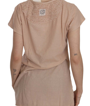 PINK MEMORIES Elegant Cream Lace Round Neck Blouse PINK MEMORIES 