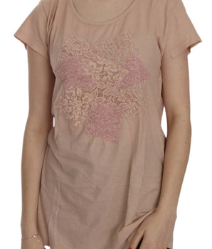 PINK MEMORIES Elegant Cream Lace Round Neck Blouse PINK MEMORIES 