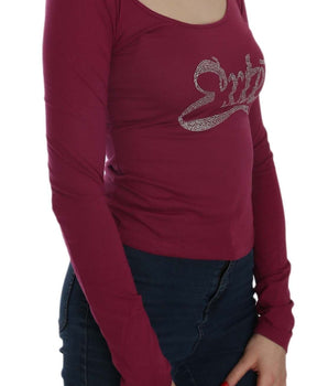 Exte Fuchsia Crystal Embellished U-Neck Blouse Exte 