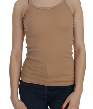 PINK MEMORIES Beige Cotton Spaghetti Strap Tank PINK MEMORIES 