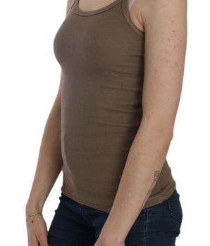 PINK MEMORIES Chic Spaghetti Strap Cotton Top - Earthy Elegance PINK MEMORIES 