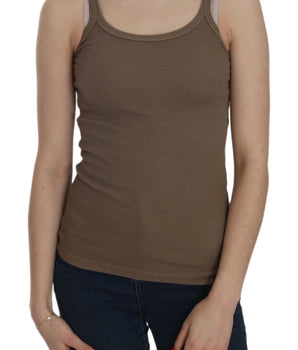 PINK MEMORIES Chic Spaghetti Strap Cotton Top - Earthy Elegance PINK MEMORIES 