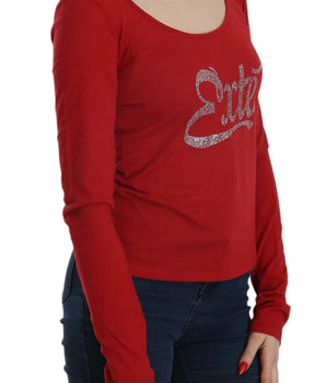 Exte Ravishing Red Crystal Embellished Blouse Exte 