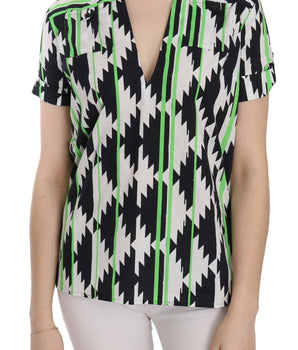 Costume National Glam Short Sleeve Plunging Neck Top Costume National 