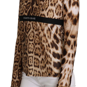 Roberto Cavalli Elegant Leopard Long Sleeve Top