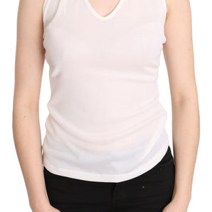 GF Ferre Elegant White Halter Casual Tank Top