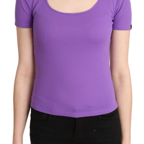 GF Ferre Purple 100% Polyester Short Sleeve Blouse Top