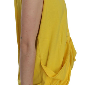 PINK MEMORIES Elegant Yellow Sleeveless Cotton Vest