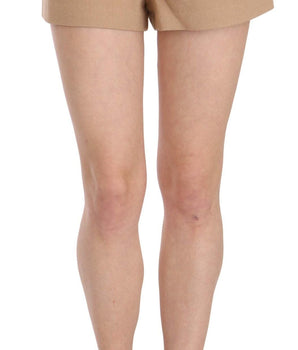 Costume National Shorts Beige Cotton Mid Waist Mini Short Costume National 