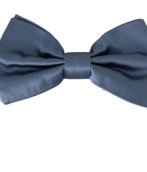 Dolce & Gabbana Elegant Blue Silk Bow Tie Dolce & Gabbana 