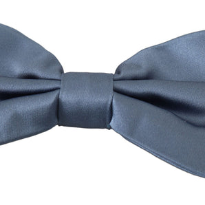 Dolce &amp; Gabbana Elegant Blue Silk Bow Tie