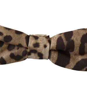 Dolce &amp; Gabbana Exquisite Silk Leopard Print Bow Tie