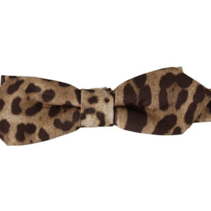 Dolce &amp; Gabbana Exquisite Silk Leopard Print Bow Tie