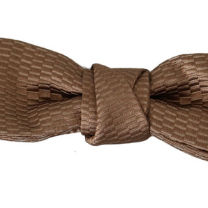 Dolce &amp; Gabbana Elegant Brown Gold Bow Tie