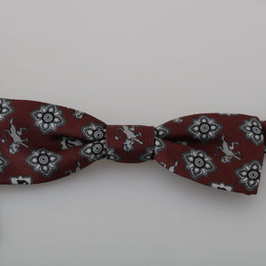 Dolce & Gabbana Elegant Bordeaux Silk Bow Tie