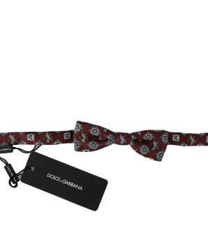 Dolce & Gabbana Elegant Bordeaux Silk Bow Tie Dolce & Gabbana 