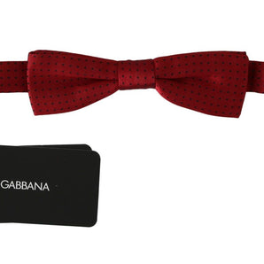 Dolce &amp; Gabbana Elegante pajarita de seda con lunares rojos