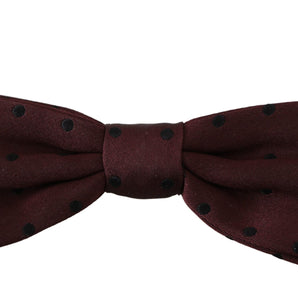 Dolce &amp; Gabbana Elegant Silk Purple Dotted Bow Tie