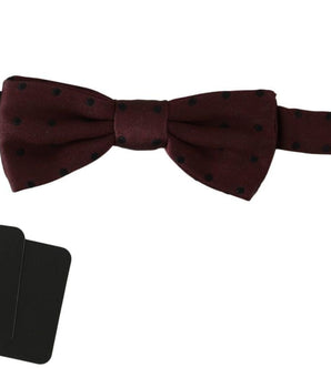 Dolce & Gabbana Elegant Silk Purple Dotted Bow Tie Dolce & Gabbana 