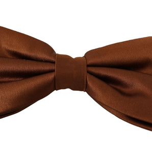 Dolce &amp; Gabbana Elegant Silk Bow Tie in Bronze Elegance