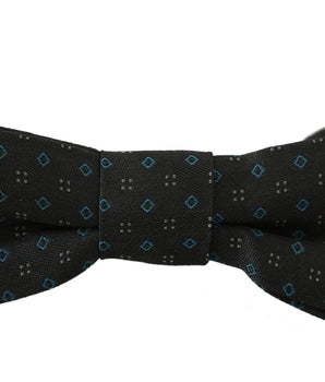 Dolce & Gabbana Elegant Gray Silk Patterned Bow Tie Dolce & Gabbana 
