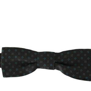 Dolce &amp; Gabbana Elegant Gray Silk Patterned Bow Tie