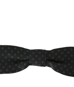 Dolce & Gabbana Elegant Gray Silk Patterned Bow Tie Dolce & Gabbana 
