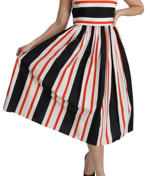 Dolce & Gabbana A-Line Pleated Midi Fashion Dress Dolce & Gabbana 