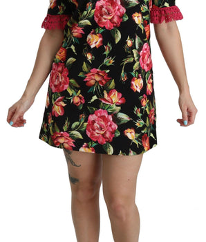 Dolce & Gabbana Elegant Floral Lace A-Line Mini Dress Dolce & Gabbana 