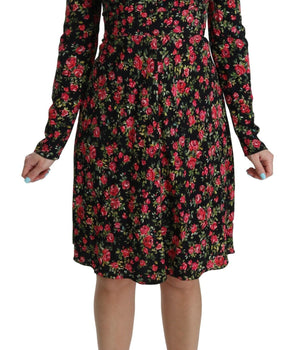 Dolce & Gabbana Floral A-Line Viscose Knee Length Dress Dolce & Gabbana 