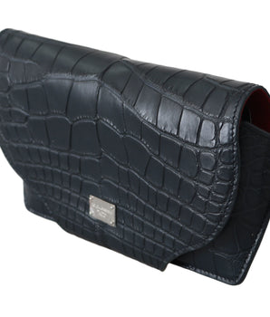 Dolce &amp; Gabbana Blue Crocodile Eyewear Sunglasses Case Cover Pouch