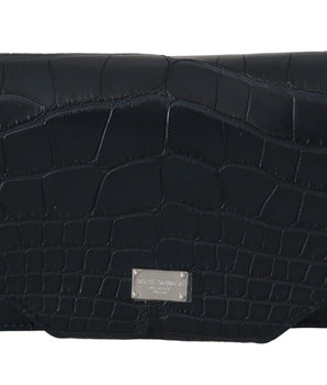 Dolce &amp; Gabbana Blue Crocodile Eyewear Sunglasses Case Cover Pouch