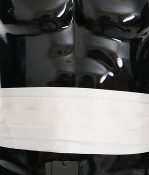 Dolce & Gabbana Elegant White Silk Cummerbund Dolce & Gabbana 