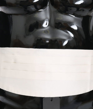 Dolce & Gabbana Elegant Silk White Patterned Cummerbund Dolce & Gabbana 