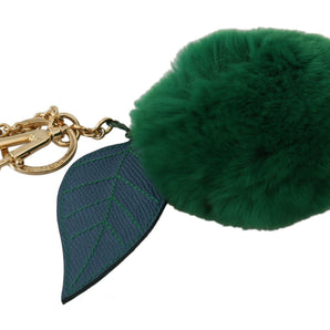 Dolce & Gabbana Elegant Tricolor Fur Ball Keychain