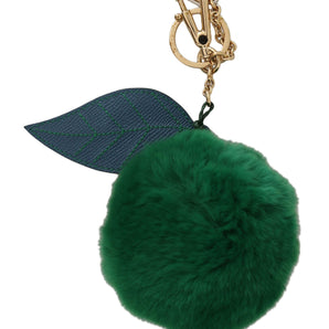 Dolce &amp; Gabbana Elegant Tricolor Fur Ball Keychain